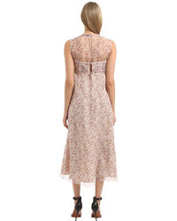 Calvin Klein Collection Floral Printed Silk Dress