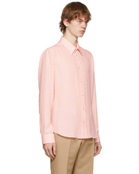 Gucci Pink Silk Gg Shirt