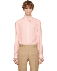 Gucci Pink Silk Gg Shirt