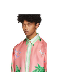 Casablanca Pink Silk Tennis Club Shirt