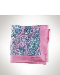Pink Print Silk Pocket Square