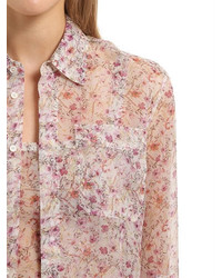 Calvin Klein Collection Floral Printed Silk Shirt