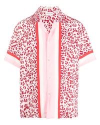 P.A.R.O.S.H. Cheetah Print Silk Short Sleeve Shirt