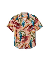 Tommy Bahama Flock N Roll Tropical Short Sleeve Silk Button Up Shirt