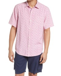 Tommy Bahama Madeira Mosaic Button Up Shirt In Very Berry At Nordstrom