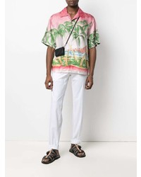 Casablanca Tropical Print Silk Shirt