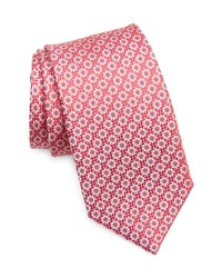 David Donahue Floral Medallion Silk Tie In Pink At Nordstrom