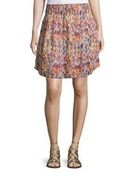 IRO Orchid Printed Smocked Voile Skirt