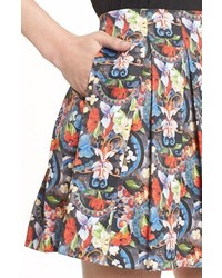 Alice + Olivia Parson Floral Print Pleated Miniskirt