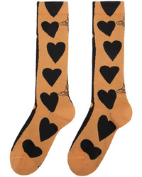 Vivienne Westwood Orange Black Hearts Doll Socks