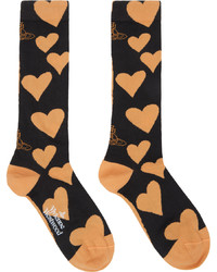 Vivienne Westwood Orange Black Hearts Doll Socks