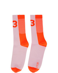 Y-3 Orange Logo Socks