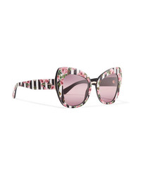 Dolce & Gabbana Cat Eye Printed Acetate Sunglasses