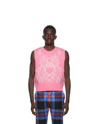 Pink Print Sweater Vest