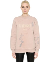 Givenchy Logo Printed Destroyed Cotton Sweatshirt