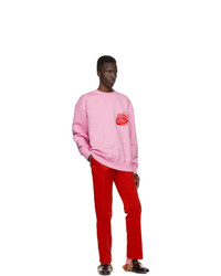 SSENSE WORKS Jeremy O Harris Pink Rose Sweatshirt