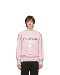 Balmain Pink And Silver Logo Sweatshirt