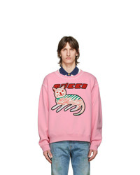 Gucci Pink Logo Cat Sweatshirt