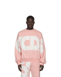 Gcds Pink Macro Round Logo Sweatshirt
