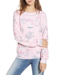 Wildfox Pink Paradise Print Sweatshirt