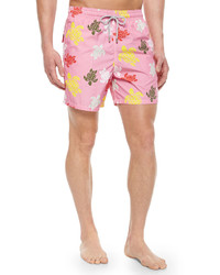 Pink Print Swim Shorts