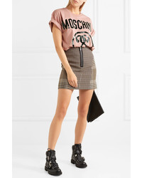 Moschino Oversized Printed Cotton Jersey T Shirt Blush