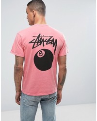 Stussy T Shirt With 8 Ball Back Print