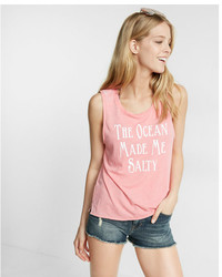 Express The Ocean Made Me Salty Graphic Muscle Tank