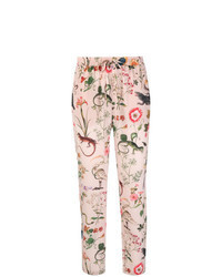 Pink Print Tapered Pants