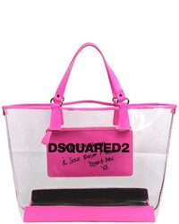 Dsquared2 Logo Printed Pvc Beach Tote Bag