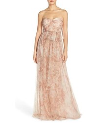 Jenny Yoo Annabelle Print Tulle Convertible Column Gown