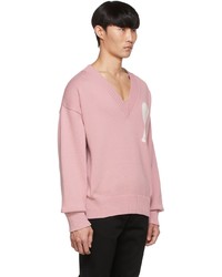 AMI Alexandre Mattiussi Pink Ami De Couer Sweater