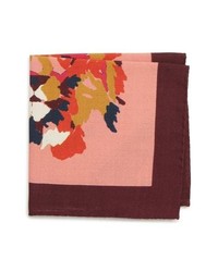 Pink Print Wool Pocket Square