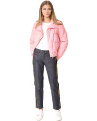 Moschino Boutique Cropped Moto Puffer Jacket