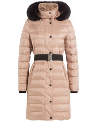 Burberry Quilted Down Coat With Fox Fur Collar