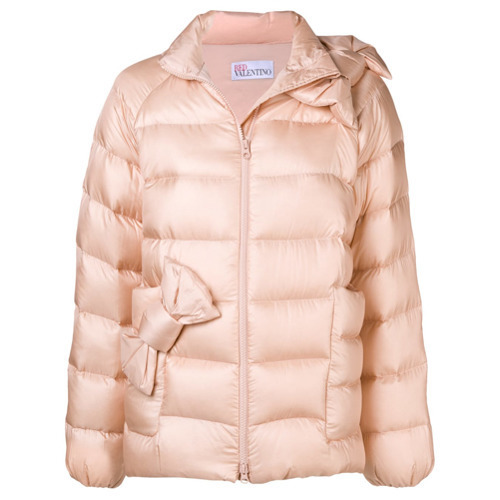 RED Valentino Bow Detail Padded Jacket, $584 | farfetch.com