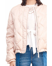 Rebecca Taylor La Vie Sateen Quilted Bomber Jacket