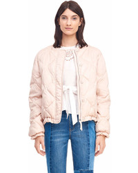 Rebecca Taylor La Vie Sateen Quilted Bomber Jacket