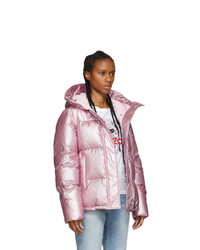 Kenzo Pink Down Hooded Puffer Jacket