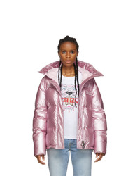 Kenzo Pink Down Hooded Puffer Jacket
