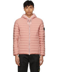 Stone Island Pink Down Stretch Nylon Tc Jacket