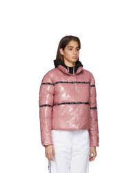 Champion Reverse Weave Pink Shiny Puffer Jacket
