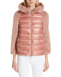 Herno Quilted Down Nylon Faux Fur Puffer Jacket