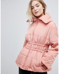 ASOS DESIGN Waisted Quilted Puffer Jacket