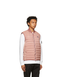 Stone Island Pink Down Loom Woven Chambers Vest