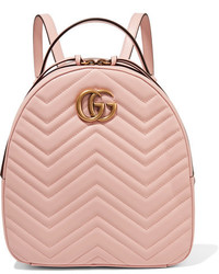 Gucci Gg Marmont Quilted Leather Backpack Pastel Pink