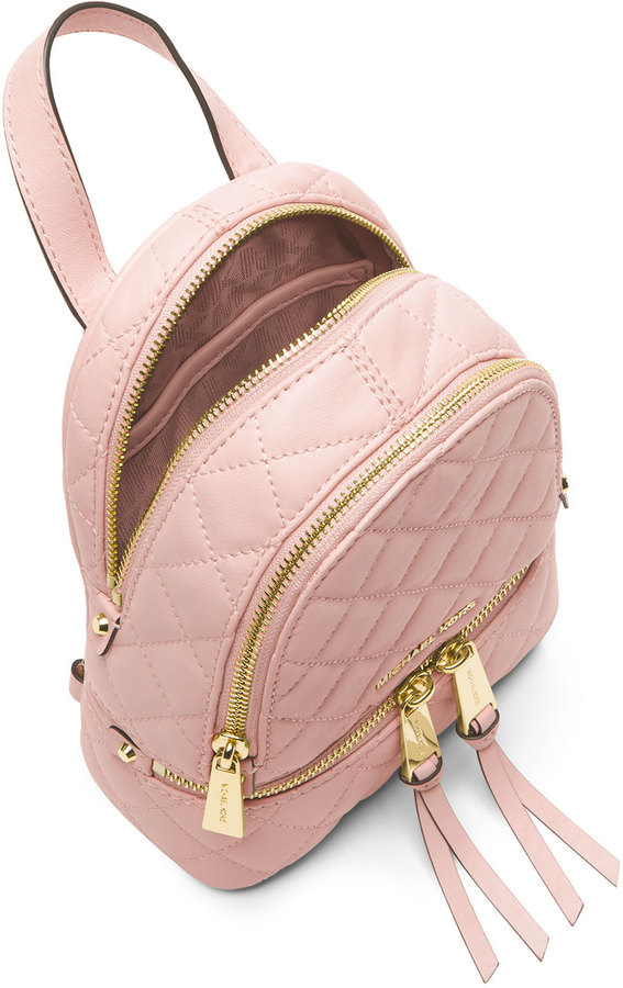 Leather backpack Michael Kors Pink in Leather - 25689103