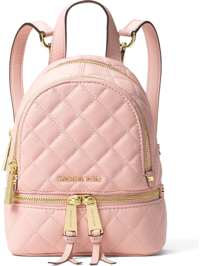Leather backpack Michael Kors Pink in Leather - 26073569