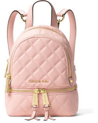 Women's Pink Quilted Leather Backpacks 