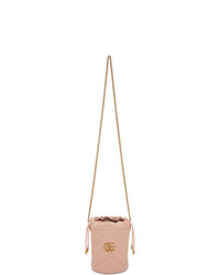 Gucci Pink Mini Gg Marmont 20 Bucket Bag